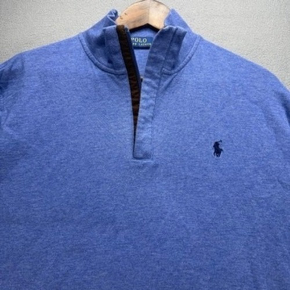 Polo Ralph Lauren Quarter Zip Pullover Sweater Classic Fit XL Blue Pony Preppy - Picture 8 of 12